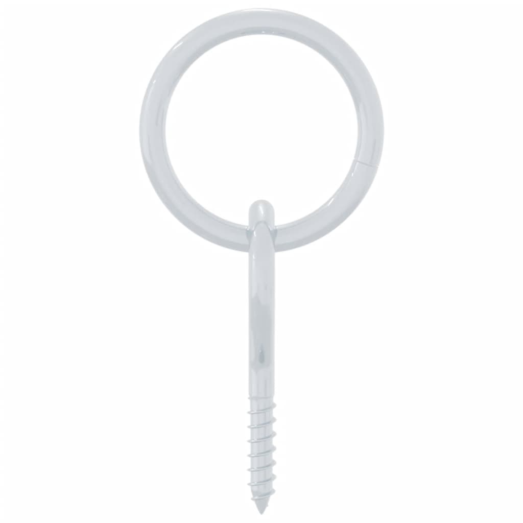 Anbinderinge mit Ösenschrauben 3 Stk. Silbern Stahl Barrenringe Schaukelringe