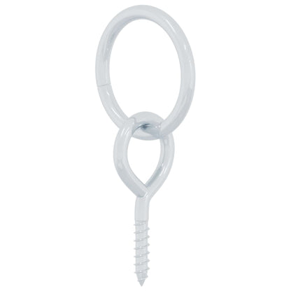 vidaXL Tie-down rings with eye screws, 3 pcs., silver steel