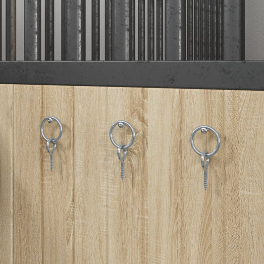 Anbinderinge mit Ösenschrauben 3 Stk. Silbern Stahl Barrenringe Schaukelringe