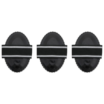 vidaXL Horse Grooming Brushes, 3 Pieces, Black Steel