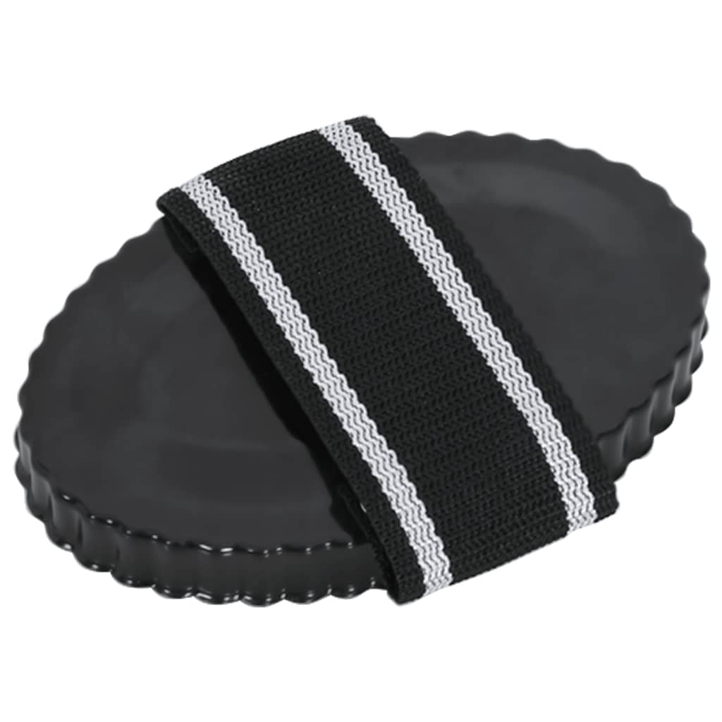 Striegel Set für Pferde 3 Stk. Kardätsche Pferdebürste Schwarz Stahl Pferdehaarpflege