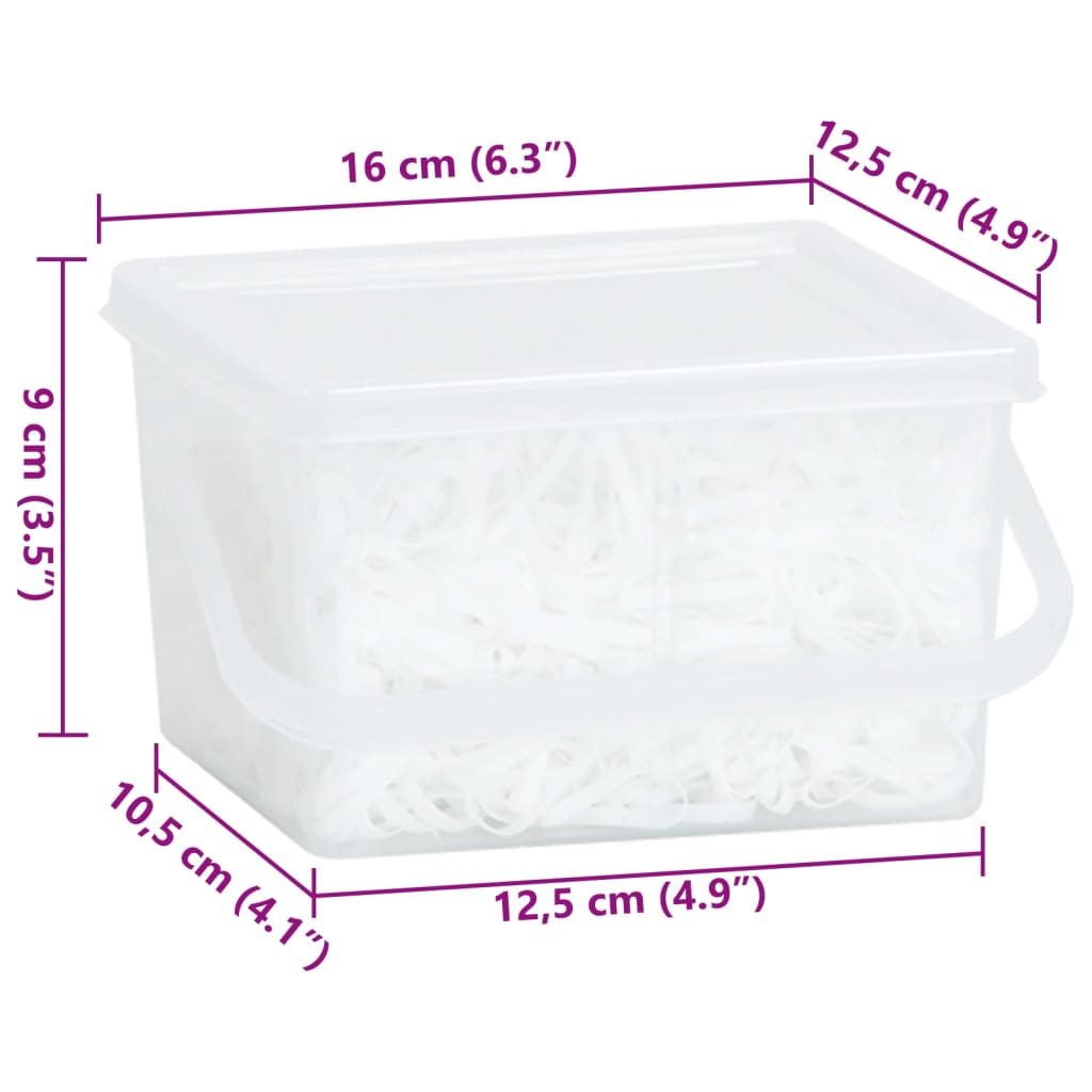 Mähnengummis Box Pferde 2500 Stk. Weiß Silikon Einflechtgummis Haargummi