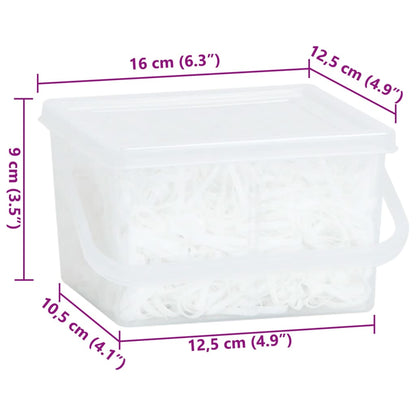 vidaXL Mane Bands for Horses, 2500 Pieces, White Silicone