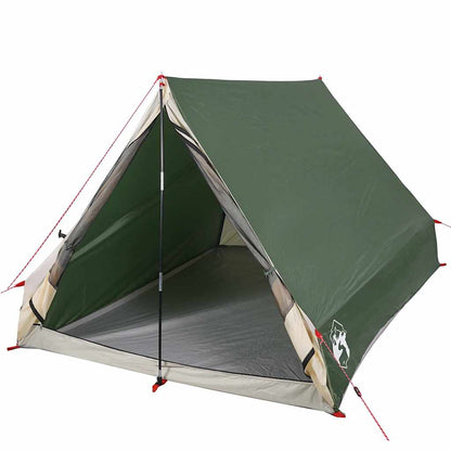 vidaXL Camping Wedge Tent 2 Person Green Waterproof