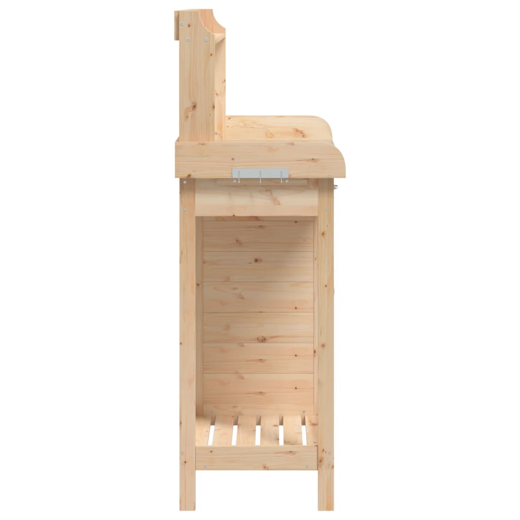 Pflanztisch mit Schrank 110,5x45x124,5 cm Massivholz Tanne naturfarben