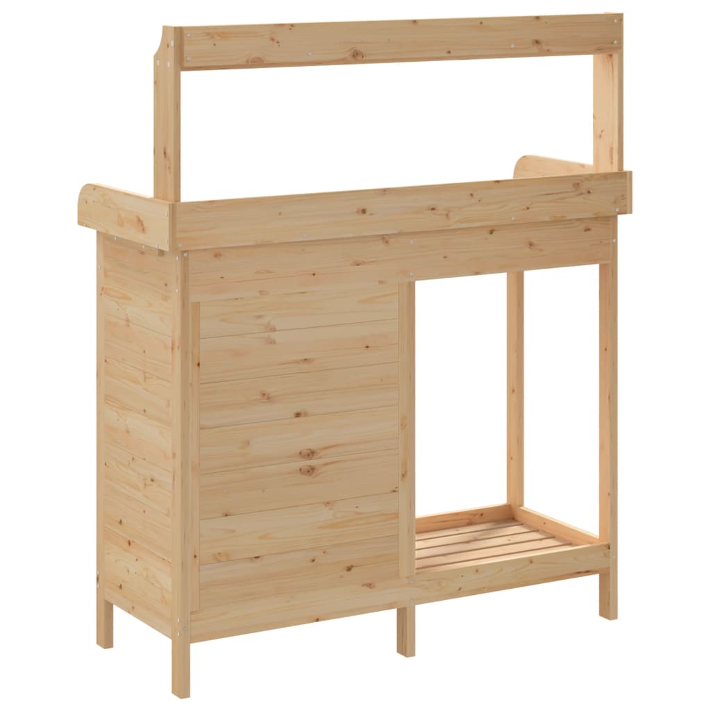 vidaXL Planting table with cabinet 110.5x45x124.5 cm Solid fir wood