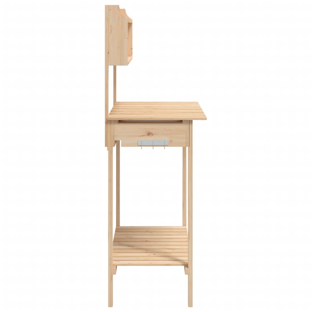 Pflanztisch mit Waschbecken Naturfarbe 147,5x44x139,5 cm Massivholz Tanne