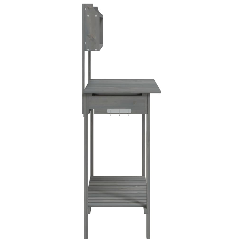 Pflanztisch mit Waschbecken Grau 147,5x44x139,5 cm Massivholz Tanne