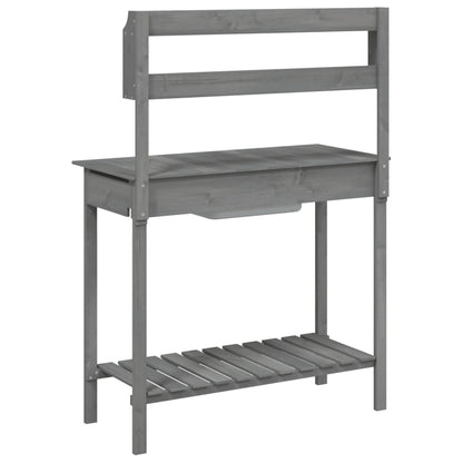 Pflanztisch mit Waschbecken Grau 147,5x44x139,5 cm Massivholz Tanne