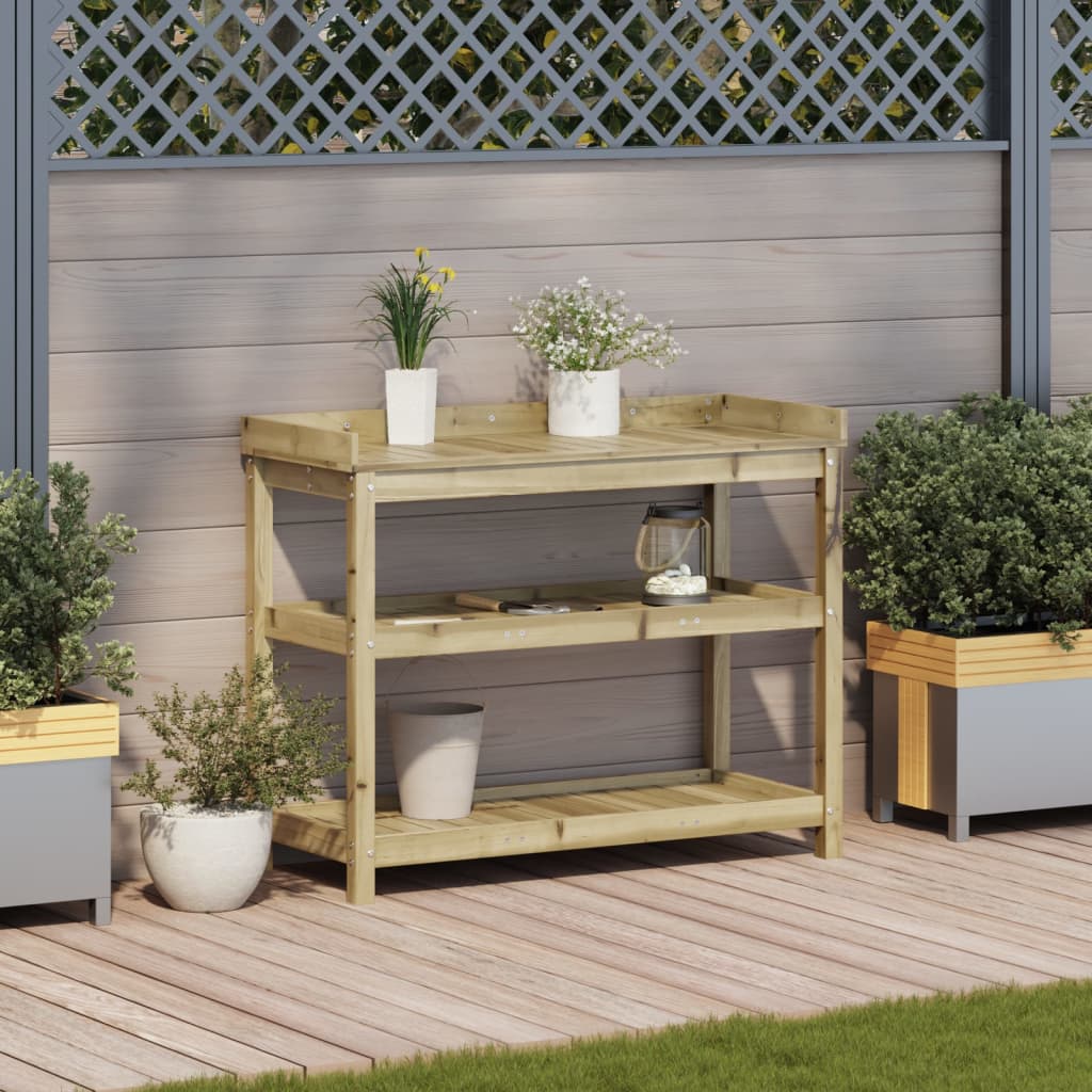 vidaXL Planting Table Shelves 108x45x86.5 cm Impregnated Pine Wood
