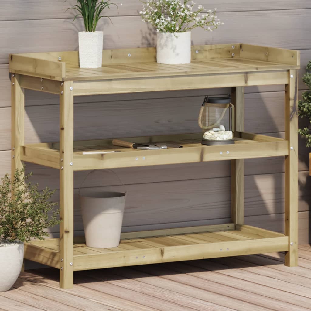 vidaXL Planting Table Shelves 108x45x86.5 cm Impregnated Pine Wood