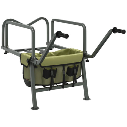 Green fishing trolley, folding fishing rod transport trolley, camping trolley
