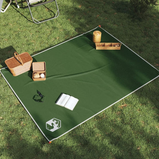 Picknickdecke mit Heringen Grün 205x155 cm wasserdichte Unterseite
