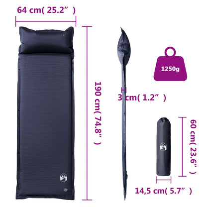 vidaXL Self-Inflating Sleeping Mat with Pillow Grey