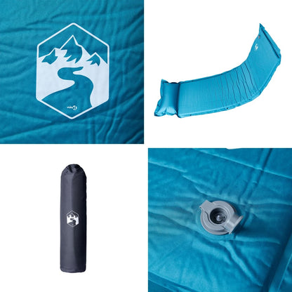 vidaXL Self-Inflating Sleeping Mat with Pillow, Turquoise
