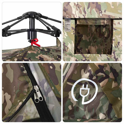 vidaXL Fishing Tent 4 Person Camouflage Pattern Quick Release
