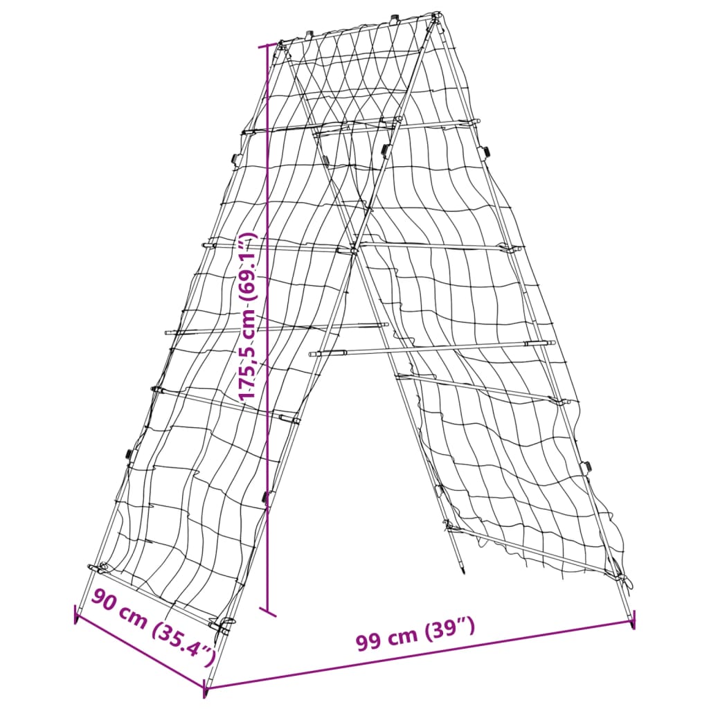 vidaXL Plant Net A-Frame 99x90x175.5 cm Steel
