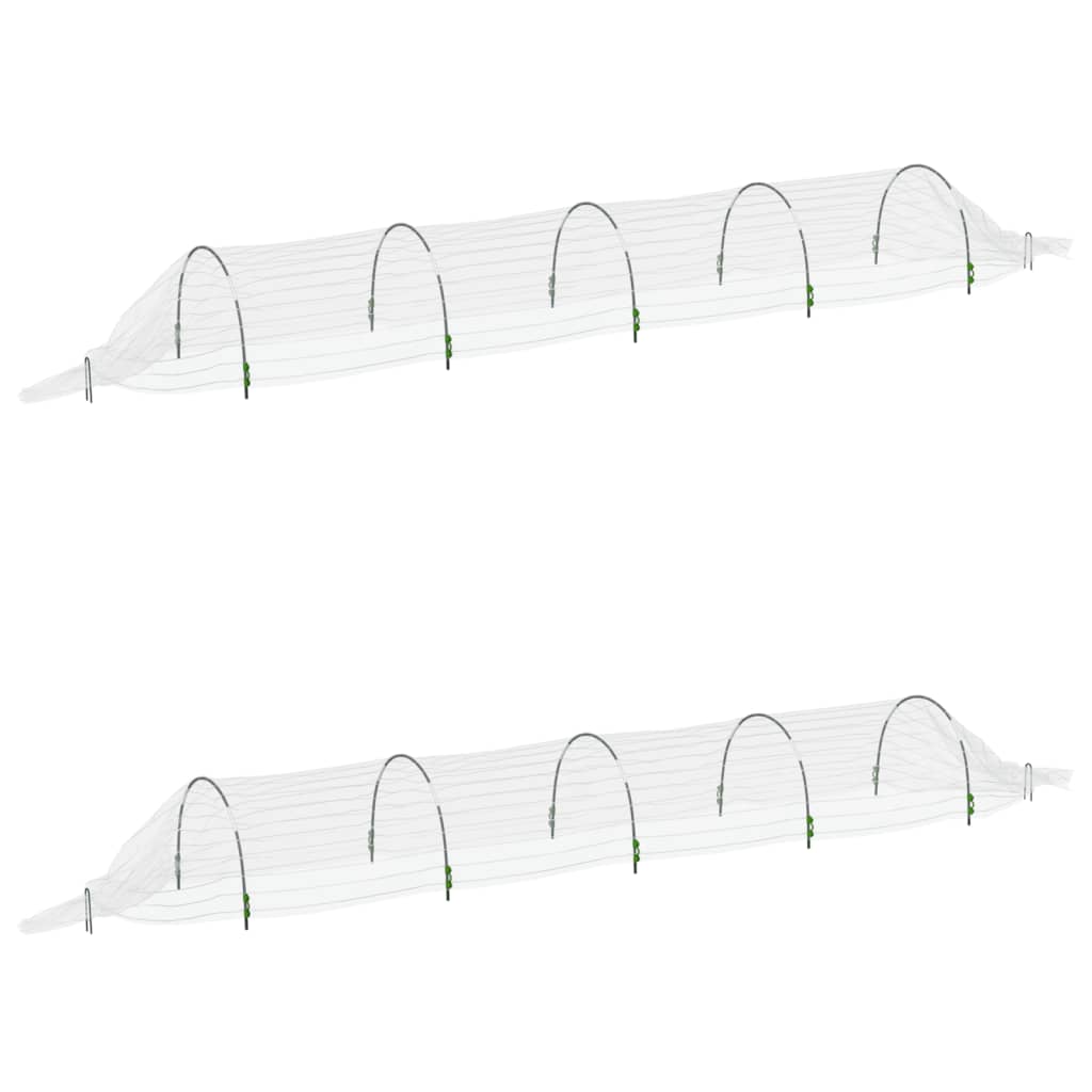 vidaXL Net Tunnel 2 pcs. 1.5x5 m Fiberglass and PP