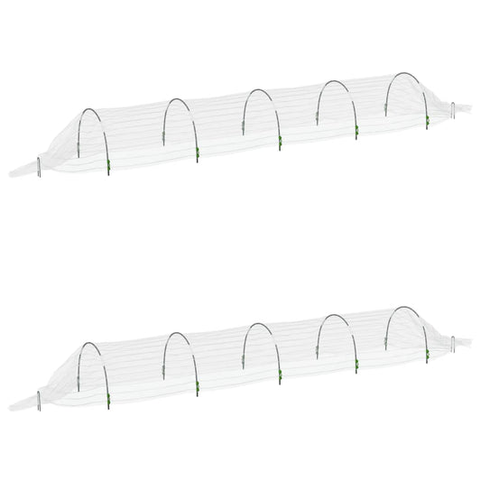 vidaXL Net Tunnel 2 pcs. 1.5x5 m Fiberglass and PP