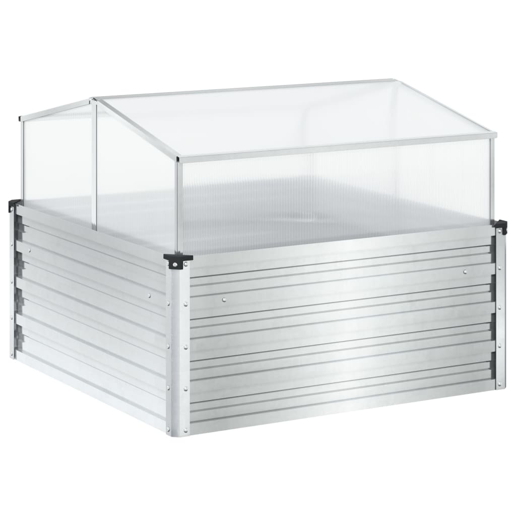 vidaXL Raised Bed with Greenhouse Attachment Corten Steel