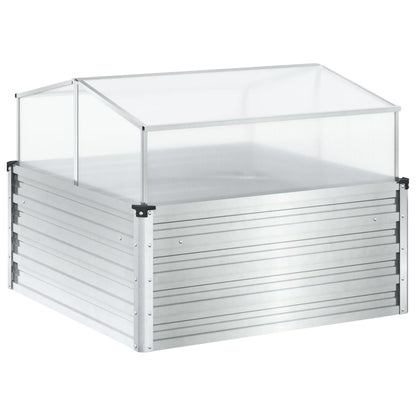 vidaXL Raised Bed with Greenhouse Attachment Corten Steel