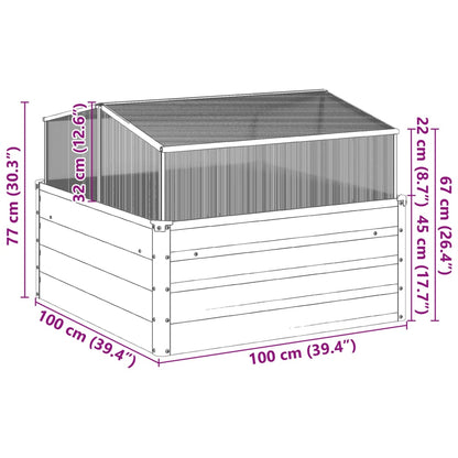 vidaXL Raised Bed with Greenhouse Attachment Corten Steel