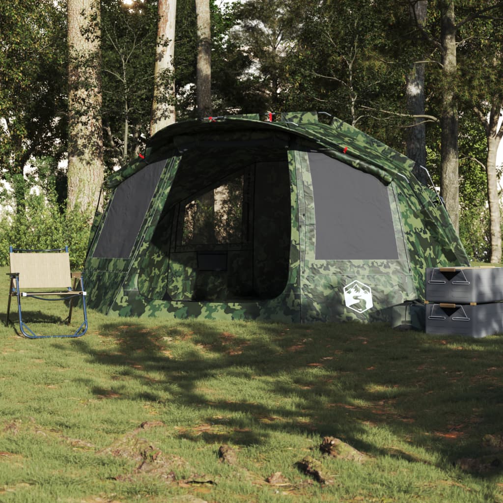 Angelzelt 5 Personen Tarnmuster Wasserdicht Karpfenzelt Camping Anglerzelt