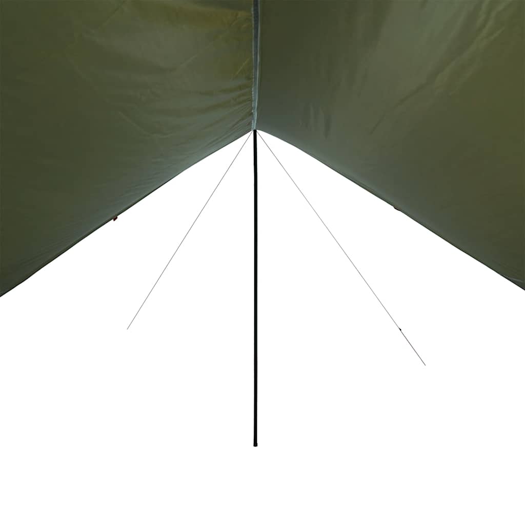 Tarp mit Stangen Olivgrün 462x306x211 cm Wasserdicht Outdoor Regenschutz Sonnenschutz
