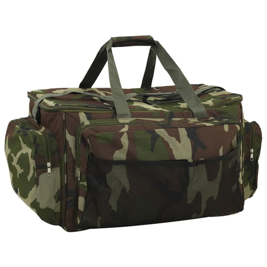 vidaXL Angeltasche Angeltasche wasserdicht isoliert tarnfleck 57x35x34 cm Anglertasche FischertascheGrüne Tarnfarben Oxford-Gewebe