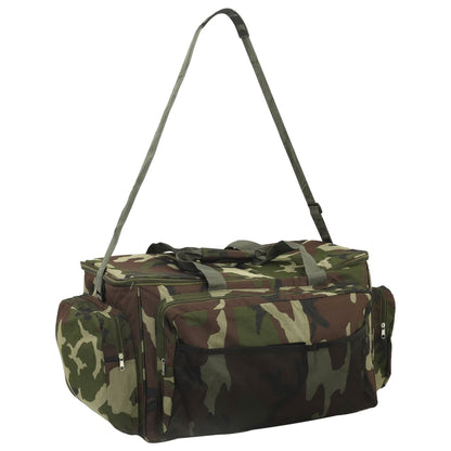 vidaXL Angeltasche Angeltasche wasserdicht isoliert tarnfleck 57x35x34 cm Anglertasche FischertascheGrüne Tarnfarben Oxford-Gewebe