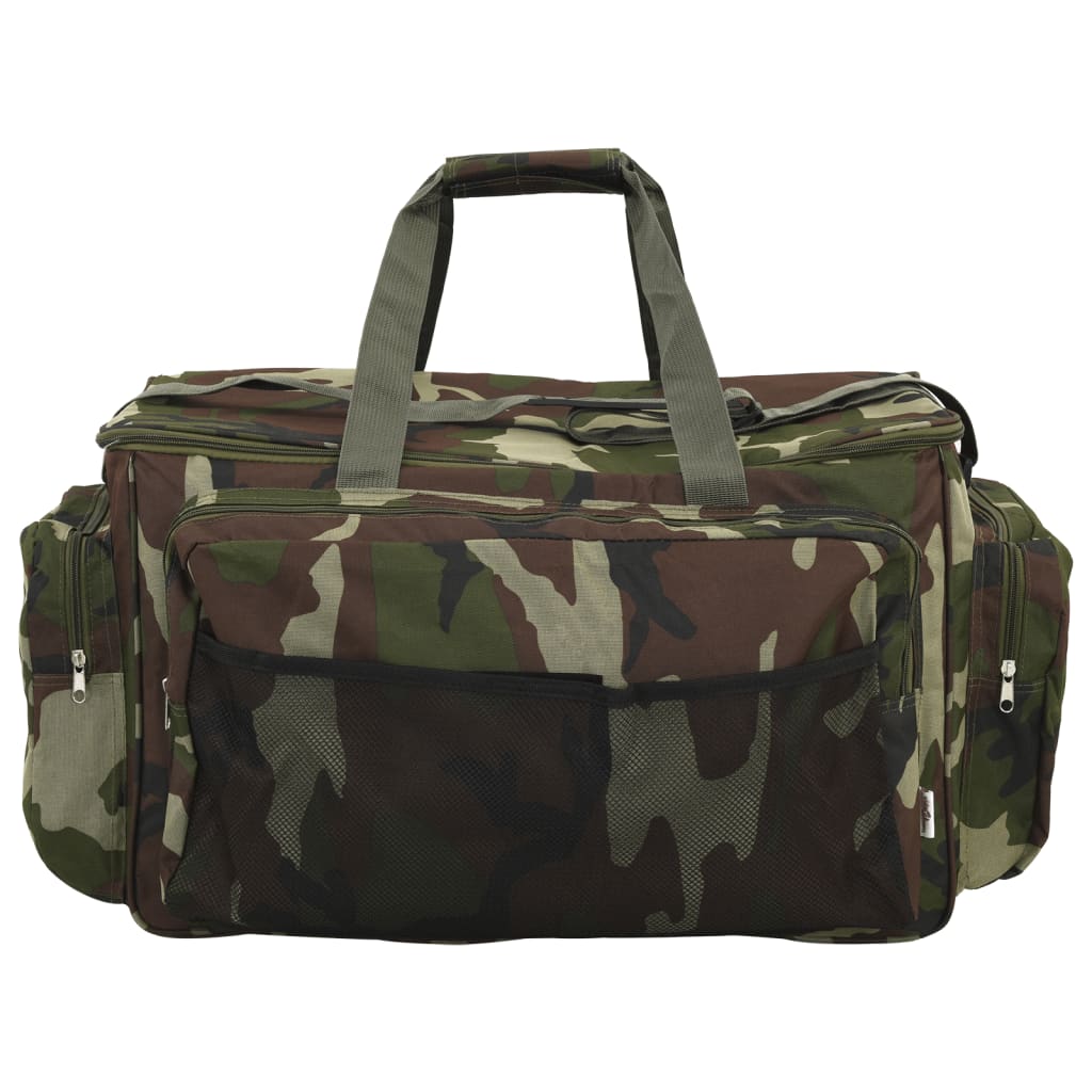 vidaXL Angeltasche Angeltasche wasserdicht isoliert tarnfleck 57x35x34 cm Anglertasche FischertascheGrüne Tarnfarben Oxford-Gewebe