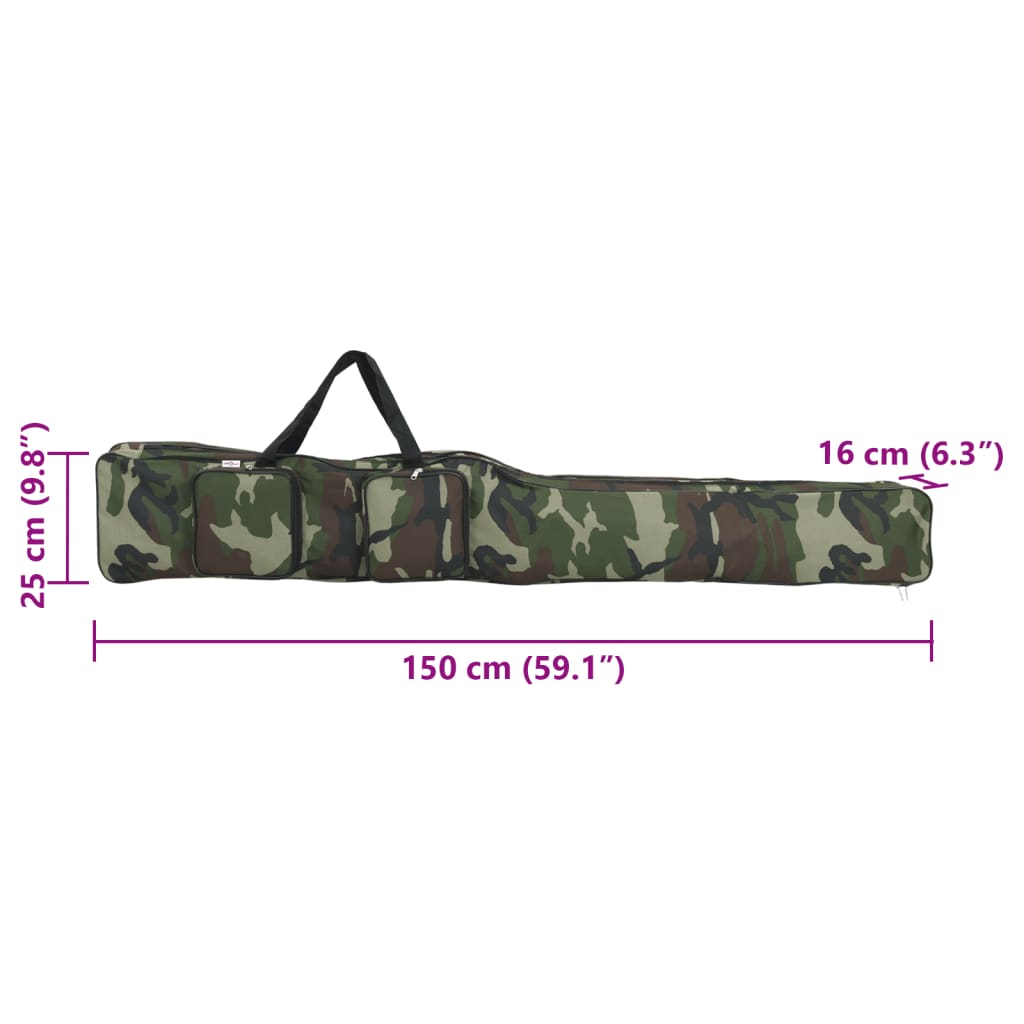 Angelrutentasche Flecktarn 150 cm Oxford-Gewebe Rutenfutteral Rutentasche