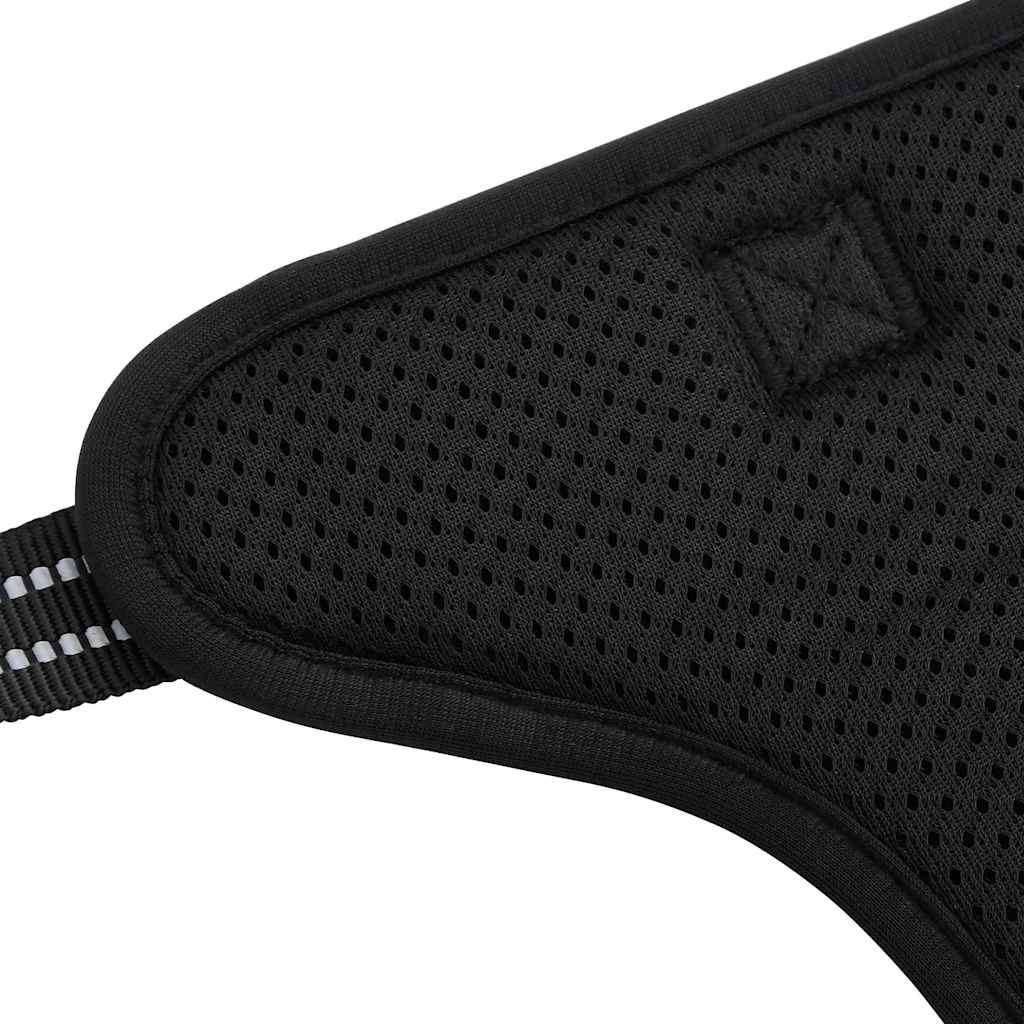 Hundegeschirr mit Leine & Halsband Verstellbar Schwarz XL Sicherheitsgeschirr