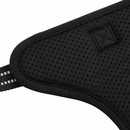 Hundegeschirr mit Leine & Halsband Verstellbar Schwarz XL Sicherheitsgeschirr