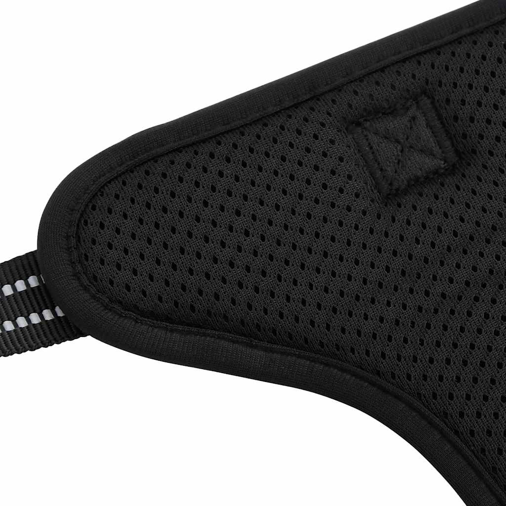 Hundegeschirr mit Leine & Halsband Verstellbar Schwarz L Sicherheitsgeschirr