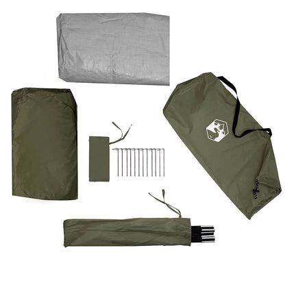 vidaXL Fishing Tent 3 Person Olive Green Waterproof