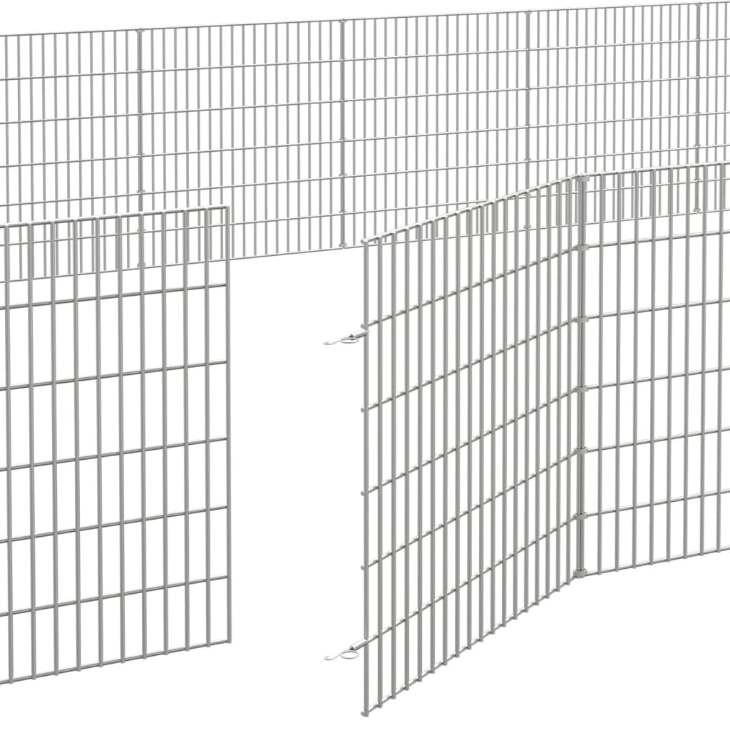 Freilaufgehege 48-teilig 54x60 cm Verzinktes Eisen Freilauf Auslauf Außengehege