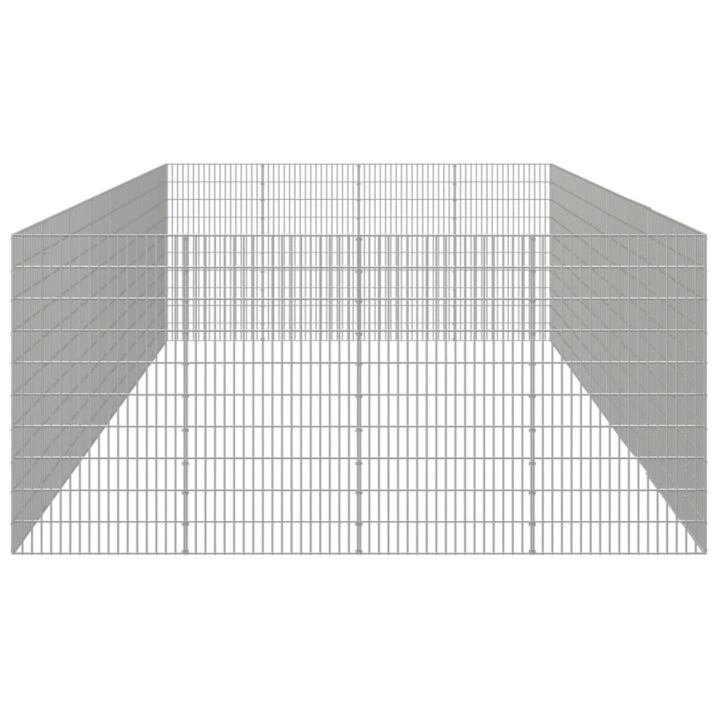 Freilaufgehege 24-teilig 54x100 cm Verzinktes Eisen Freilauf Auslauf Außengehege