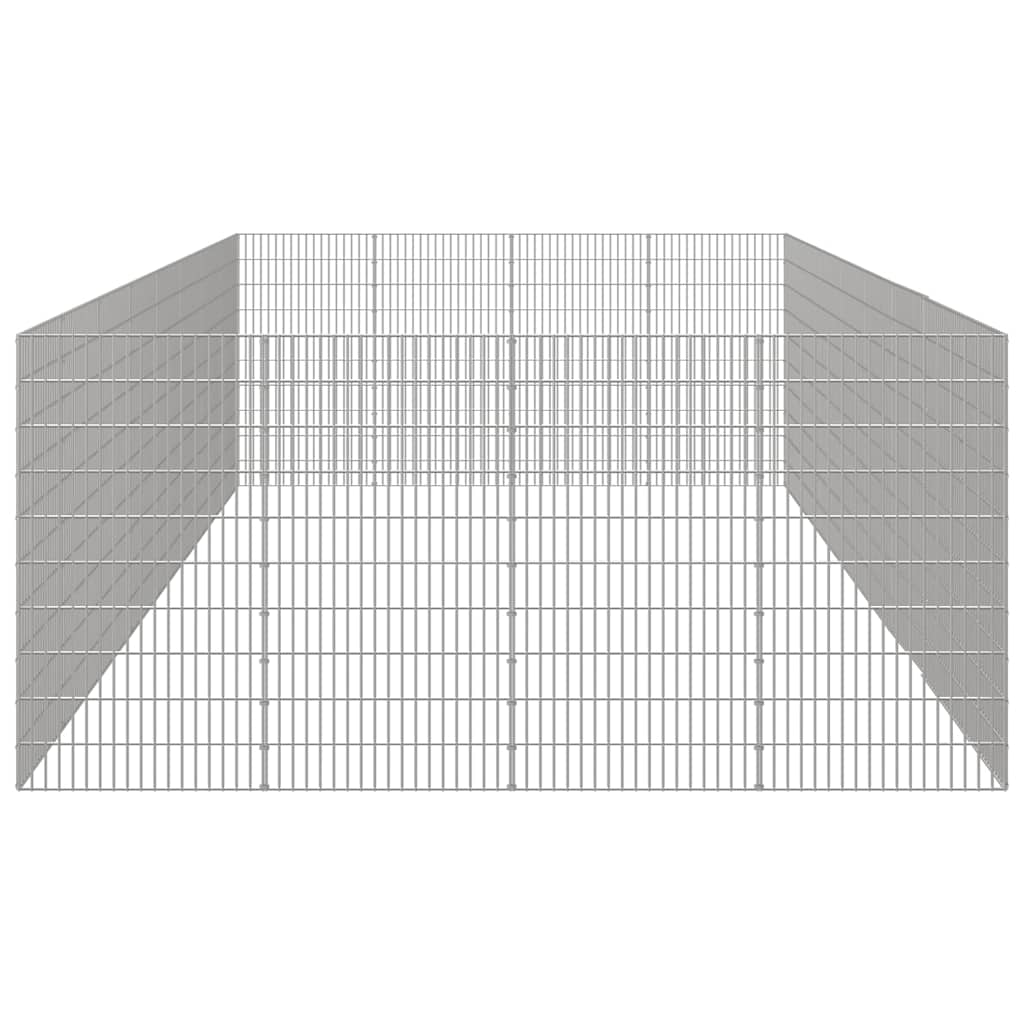 Freilaufgehege 24-teilig 54x100 cm Verzinktes Eisen Freilauf Auslauf Außengehege