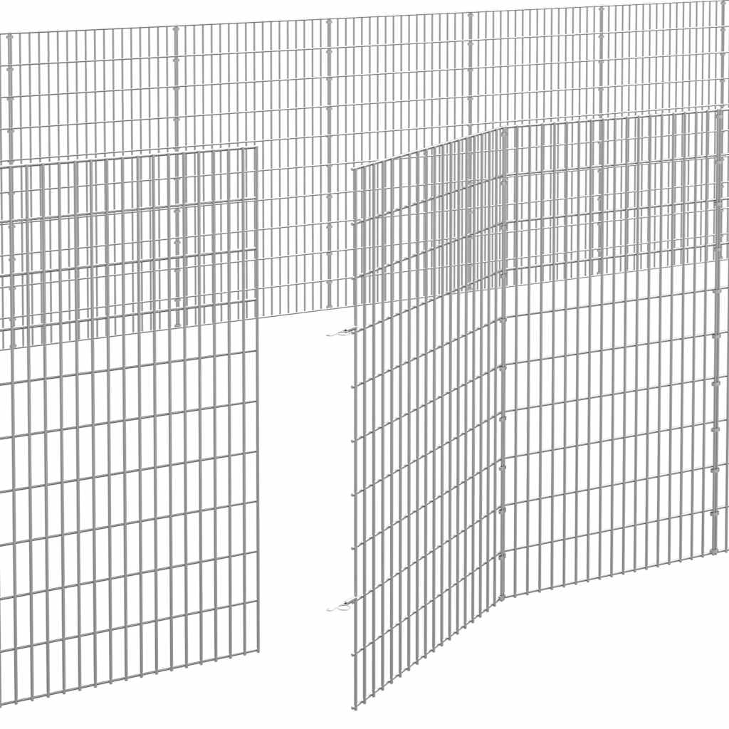 Freilaufgehege 24-teilig 54x100 cm Verzinktes Eisen Freilauf Auslauf Außengehege