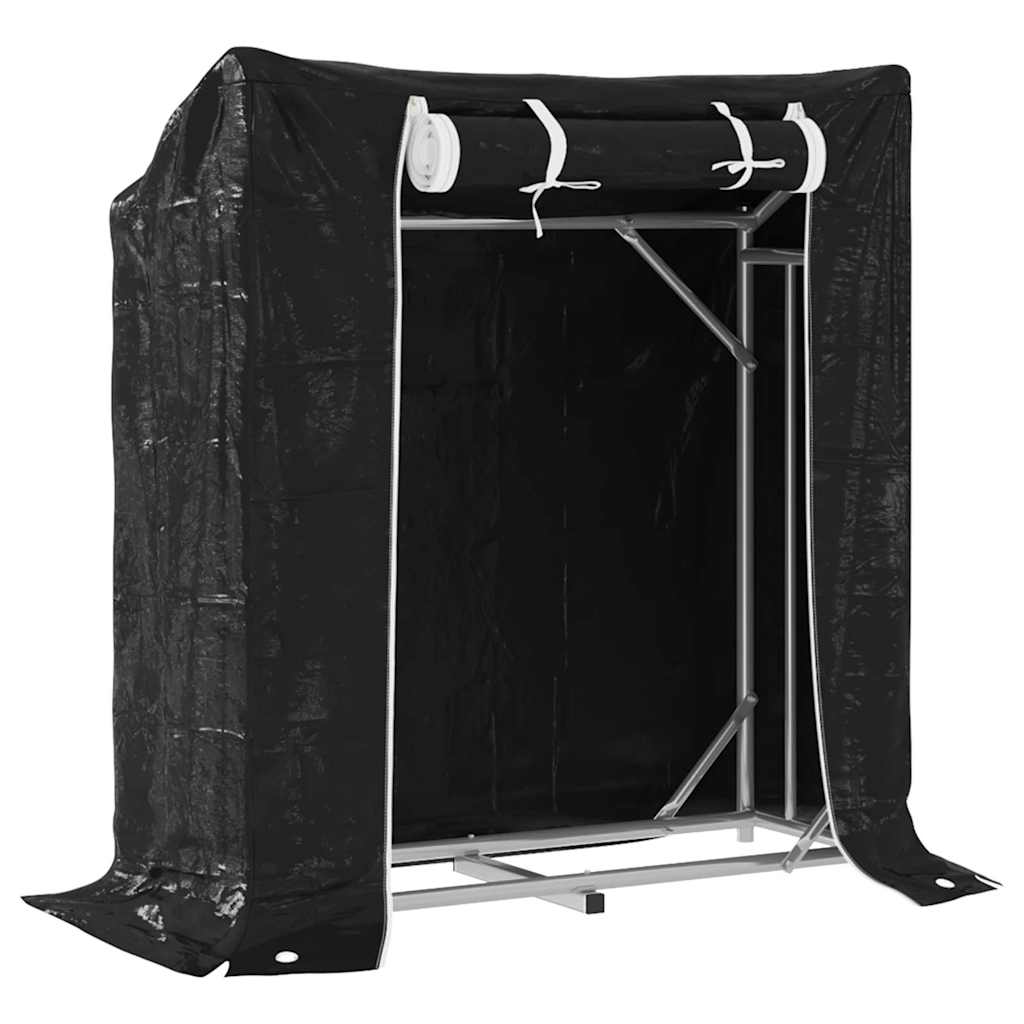 Brennholzregal mit Regenschutz 100,5x40,5x110,5 cm Holzlager Feuerholzständer