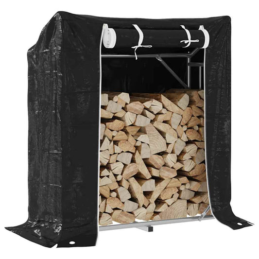 Brennholzregal mit Regenschutz 100,5x40,5x110,5 cm Holzlager Feuerholzständer