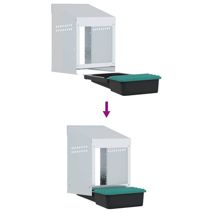 Legenest Hühner-Nistkasten 1 Fach Wandmontage Verzinkter Stahl Abrollnest