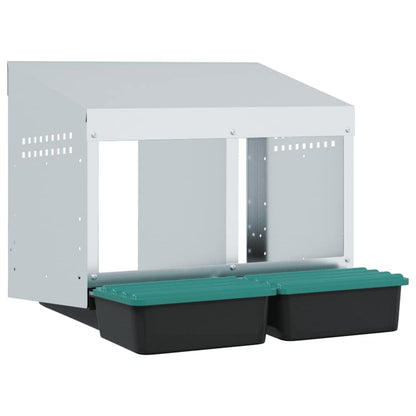 Legenest Hühner-Nistkasten 2 Fächer Wandmontage Verzinkter Stahl Abrollnest