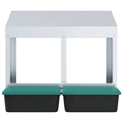 Legenest Hühner-Nistkasten 2 Fächer Wandmontage Verzinkter Stahl Abrollnest