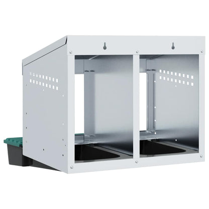 Legenest Hühner-Nistkasten 2 Fächer Wandmontage Verzinkter Stahl Abrollnest