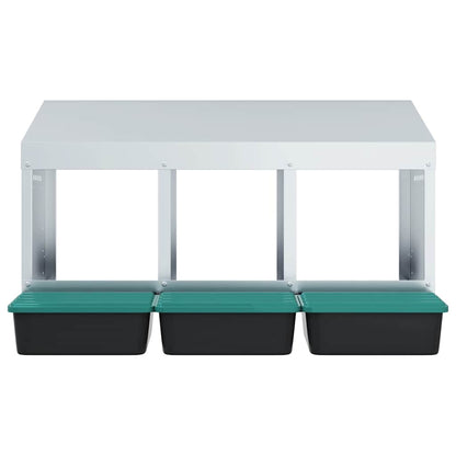 Legenest Hühner-Nistkasten 3 Fächer Wandmontage Verzinkter Stahl Abrollnest