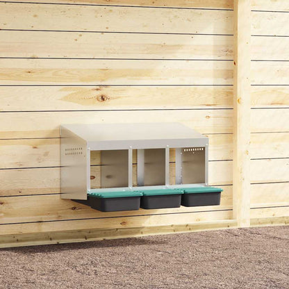 Legenest Hühner-Nistkasten 3 Fächer Wandmontage Verzinkter Stahl Abrollnest