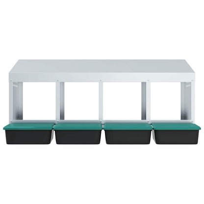 Legenest Hühner-Nistkasten 4 Fächer Wandmontage Verzinkter Stahl Abrollnest