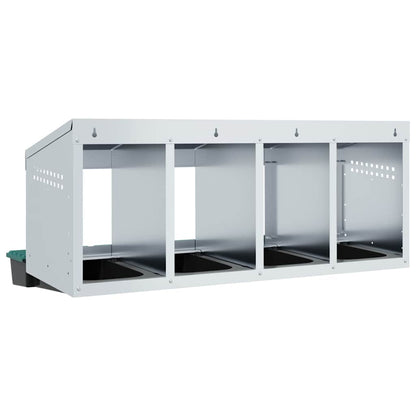 Legenest Hühner-Nistkasten 4 Fächer Wandmontage Verzinkter Stahl Abrollnest